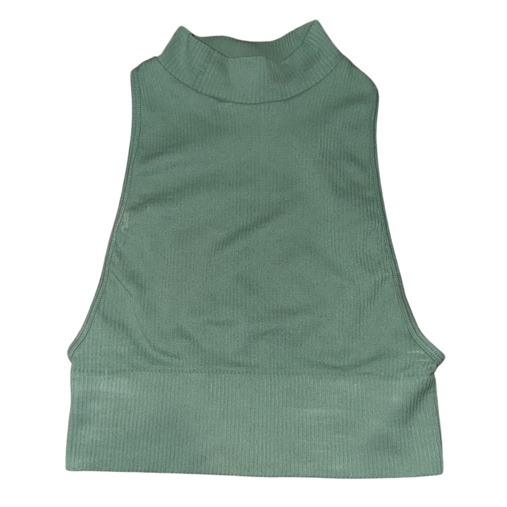 Princess Polly Green High Neck Crop Top